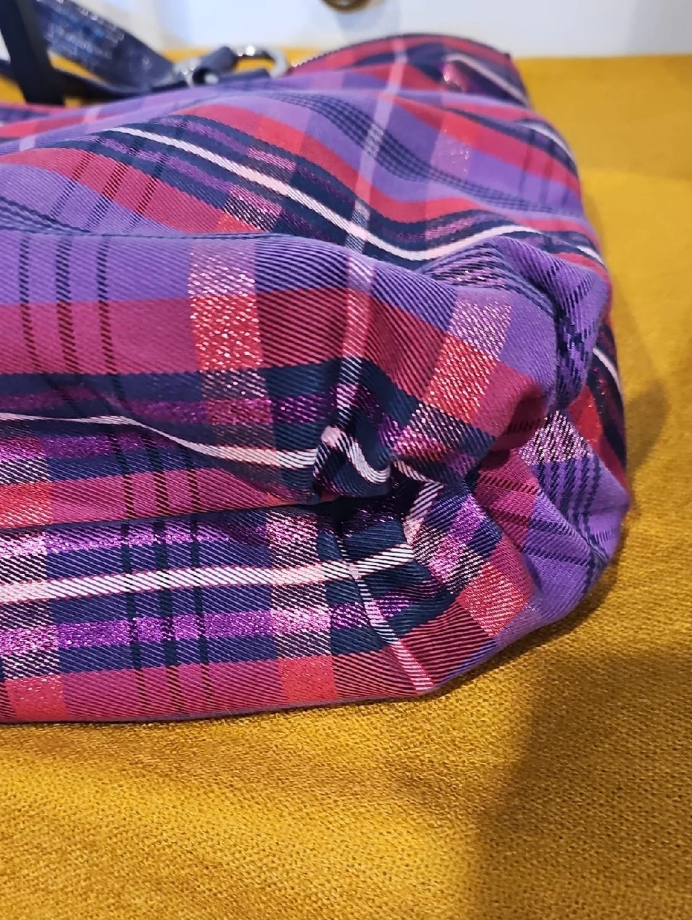 Coach Poppy Tartan Glam Large Tote EUC